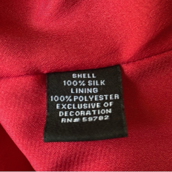 Adrianna Papell Burgundy, Black, & Gold Beaded Silk Cocktail Dress Size 4 - Picture 10 of 12